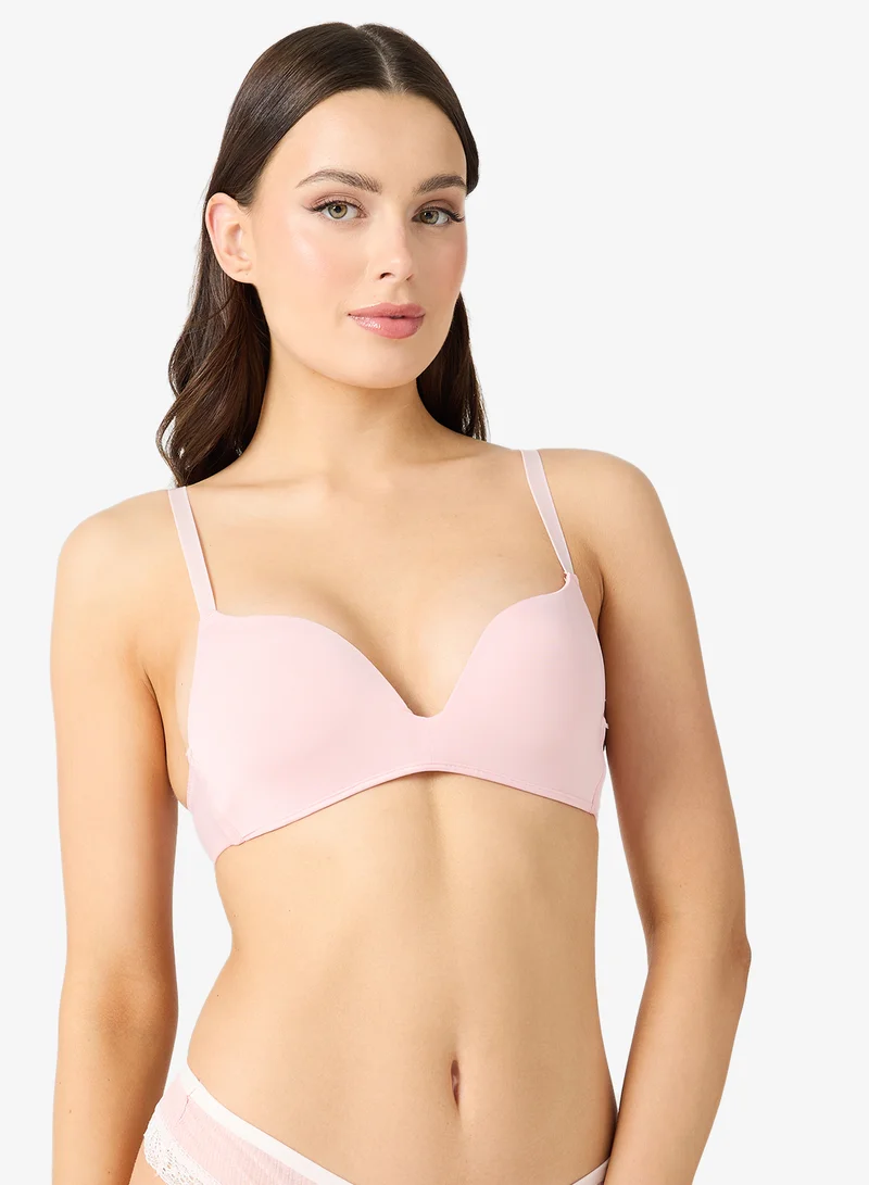 جينجر صدرية مبطنة بدون أسلاك بتصميم مريح وفتحة صدر عميقة لرفع الصدر قطعتين